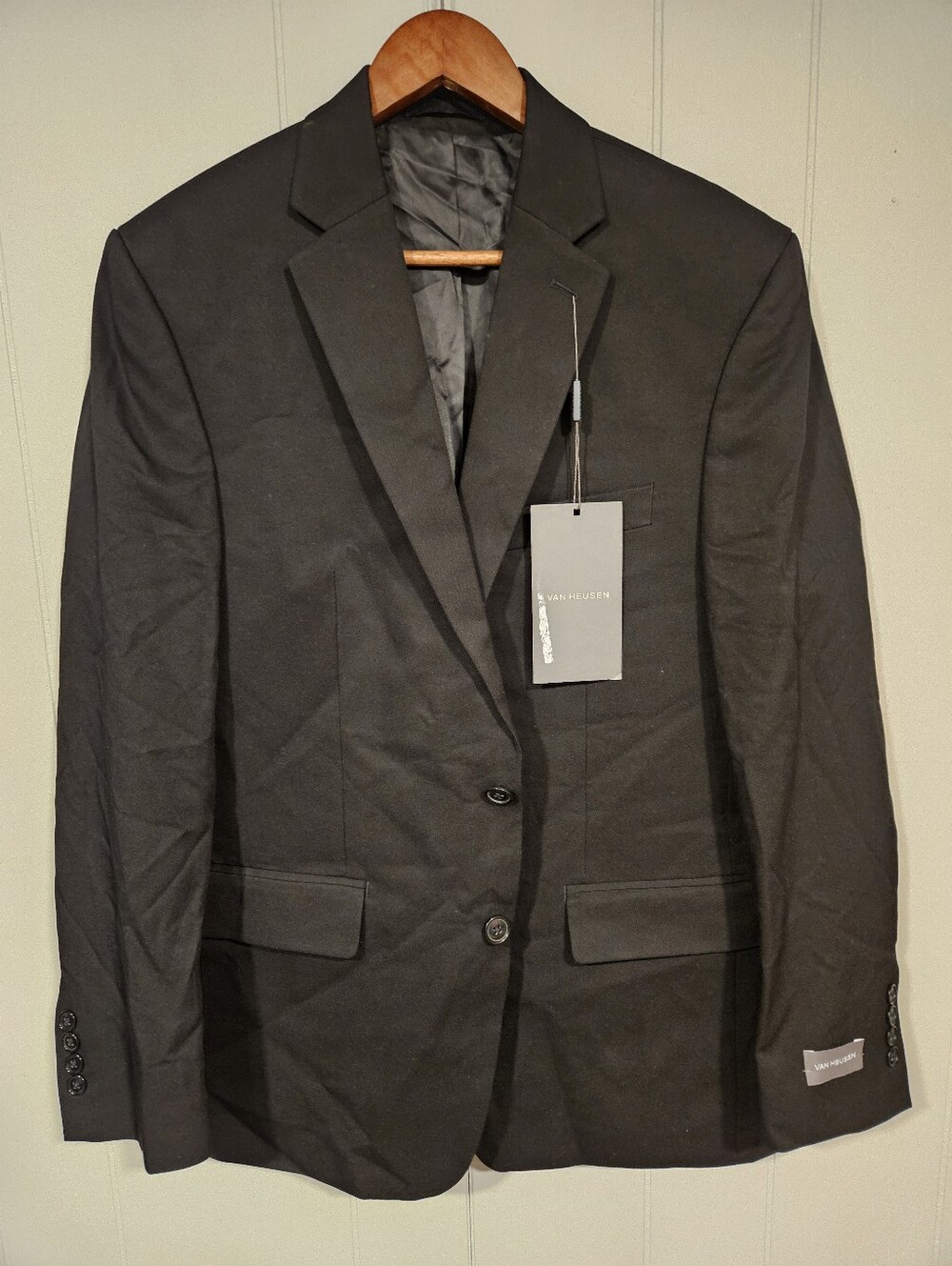 Van Heusen Men's Size 40R Talon Classic Fit Blazer Jacket Sport Coat Black NWT